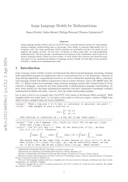 Large Language Models for Mathematicians