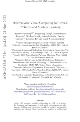 Differentiable Visual Computing for Inverse Problems and Machine
  Learning