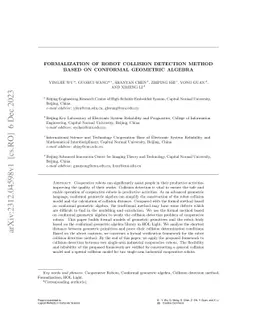 Formalization of Robot Collision Detection Method based on Conformal
  Geometric Algebra