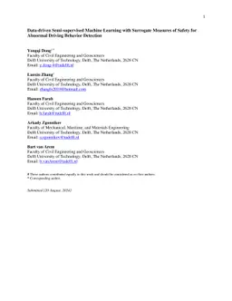 Data-driven Semi-supervised Machine Learning with Surrogate Safety
  Measures for Abnormal Driving Behavior Detection