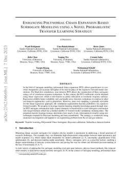 Enhancing Polynomial Chaos Expansion Based Surrogate Modeling using a
  Novel Probabilistic Transfer Learning Strategy