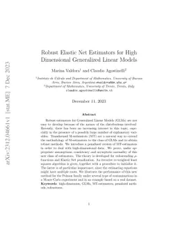 Robust Elastic Net Estimators for High Dimensional Generalized Linear
  Models