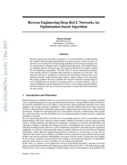 Reverse Engineering Deep ReLU Networks An Optimization-based Algorithm