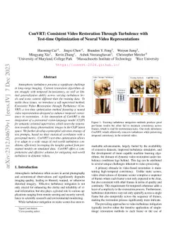ConVRT: Consistent Video Restoration Through Turbulence with Test-time
  Optimization of Neural Video Representations