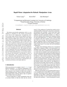 Rapid Motor Adaptation for Robotic Manipulator Arms