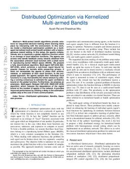 Distributed Optimization via Kernelized Multi-armed Bandits