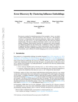 Error Discovery by Clustering Influence Embeddings