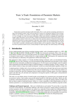Train ñ Trade: Foundations of Parameter Markets