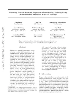 Assessing Neural Network Representations During Training Using
  Noise-Resilient Diffusion Spectral Entropy