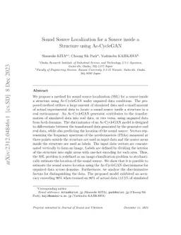 Sound Source Localization for a Source inside a Structure using
  Ac-CycleGAN