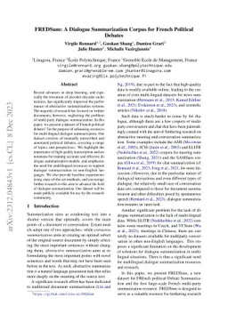 FREDSum: A Dialogue Summarization Corpus for French Political Debates