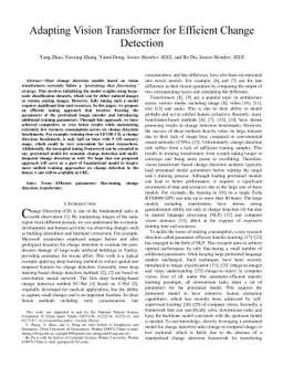 Adapting Vision Transformer for Efficient Change Detection