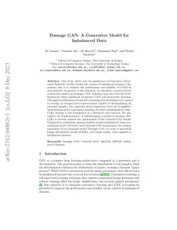 Damage GAN: A Generative Model for Imbalanced Data