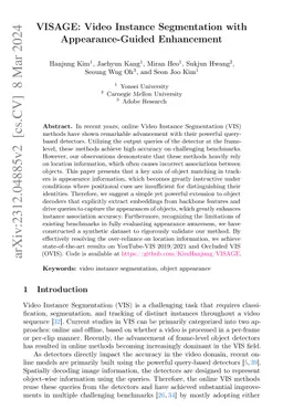 VISAGE: Video Instance Segmentation with Appearance-Guided Enhancement
