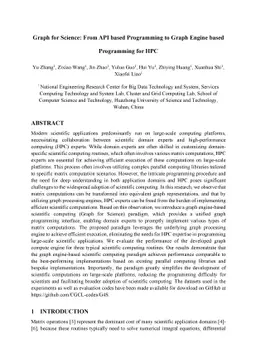 Graph for Science: From API based Programming to Graph Engine based
  Programming for HPC