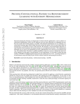 Pruning Convolutional Filters via Reinforcement Learning with Entropy
  Minimization