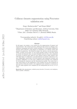 Collinear datasets augmentation using Procrustes validation sets