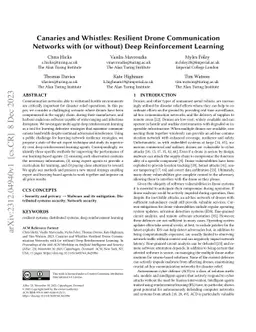Canaries and Whistles: Resilient Drone Communication Networks with (or
  without) Deep Reinforcement Learning
