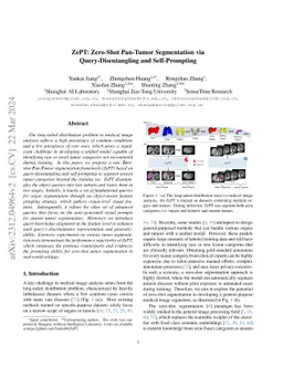 ZePT: Zero-Shot Pan-Tumor Segmentation via Query-Disentangling and
  Self-Prompting