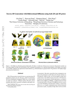 Text-to-3D Generation with Bidirectional Diffusion using both 2D and 3D
  priors
