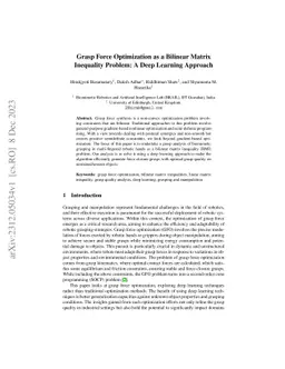 Grasp Force Optimization as a Bilinear Matrix Inequality Problem: A Deep
  Learning Approach