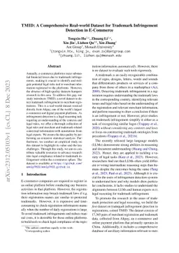 TMID: A Comprehensive Real-world Dataset for Trademark Infringement
  Detection in E-Commerce