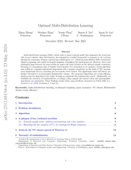 Optimal Multi-Distribution Learning