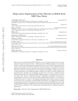 Shape-aware Segmentation of the Placenta in BOLD Fetal MRI Time Series