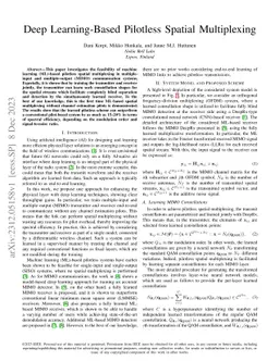 Deep Learning-Based Pilotless Spatial Multiplexing