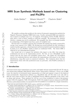 MRI Scan Synthesis Methods based on Clustering and Pix2Pix