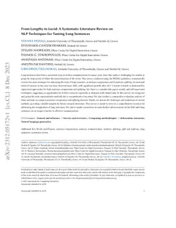 From Lengthy to Lucid: A Systematic Literature Review on NLP Techniques for Taming Long Sentences