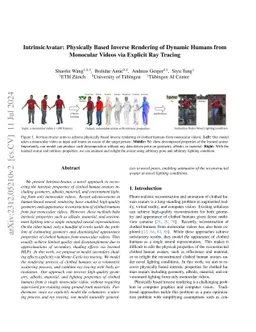 IntrinsicAvatar: Physically Based Inverse Rendering of Dynamic Humans
  from Monocular Videos via Explicit Ray Tracing