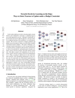 Towards On-device Learning on the Edge: Ways to Select Neurons to Update
  under a Budget Constraint