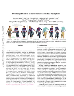 Disentangled Clothed Avatar Generation from Text Descriptions