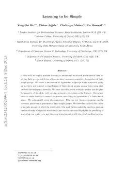 Learning to be Simple