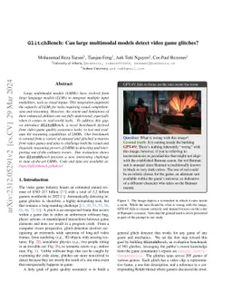 GlitchBench: Can large multimodal models detect video game glitches?