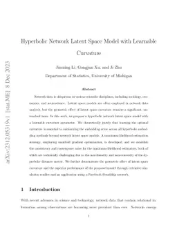 Hyperbolic Network Latent Space Model with Learnable Curvature