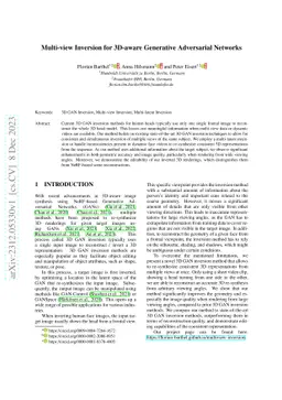 Multi-view Inversion for 3D-aware Generative Adversarial Networks