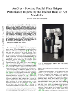 AntGrip -- Boosting Parallel Plate Gripper Performance Inspired by the
  Internal Hairs of Ant Mandibles