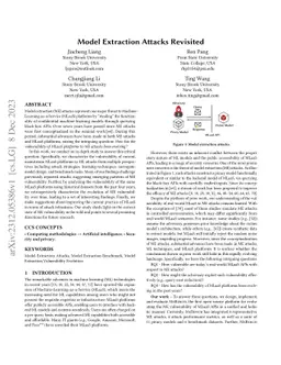 Model Extraction Attacks Revisited