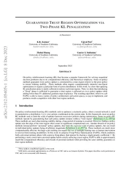 Guaranteed Trust Region Optimization via Two-Phase KL Penalization