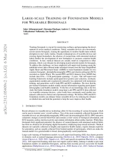 Large-scale Training of Foundation Models for Wearable Biosignals