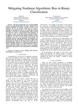 Mitigating Nonlinear Algorithmic Bias in Binary Classification
