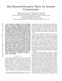 Rate-Distortion-Perception Theory for Semantic Communication
