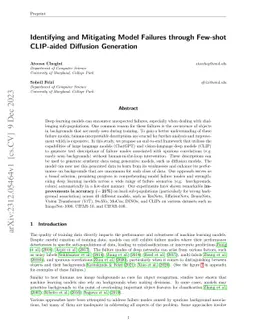 Identifying and Mitigating Model Failures through Few-shot CLIP-aided
  Diffusion Generation