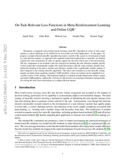 On Task-Relevant Loss Functions in Meta-Reinforcement Learning and
  Online LQR