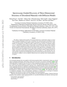 Spectroscopy-Guided Discovery of Three-Dimensional Structures of
  Disordered Materials with Diffusion Models