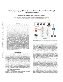 Can Large Language Models Serve as Rational Players in Game Theory? A
  Systematic Analysis