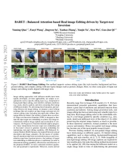 BARET : Balanced Attention based Real image Editing driven by
  Target-text Inversion