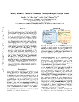History Matters: Temporal Knowledge Editing in Large Language Model